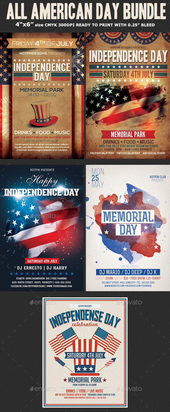 American Day Flyer Template Bundle - Holidays Events