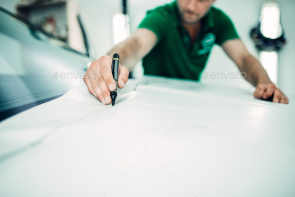 Professional automobile paint protection film - Stock Photo - Images
