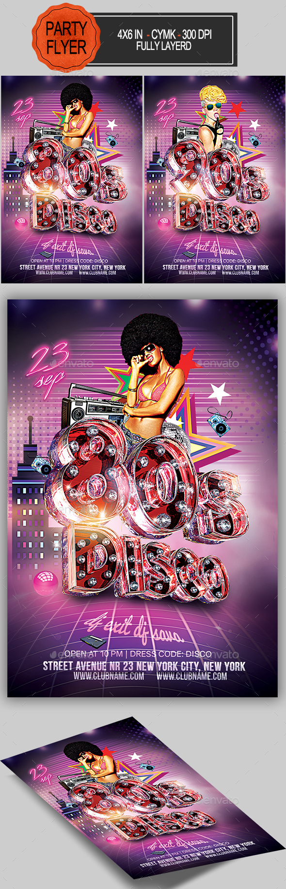 80’s 90’s Party Flyer - Clubs & Parties Events