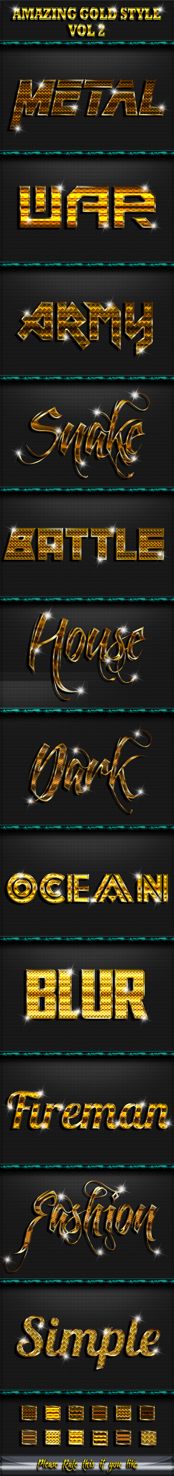 Amazing Gold Text Effect Style Vol 2 - Styles Photoshop