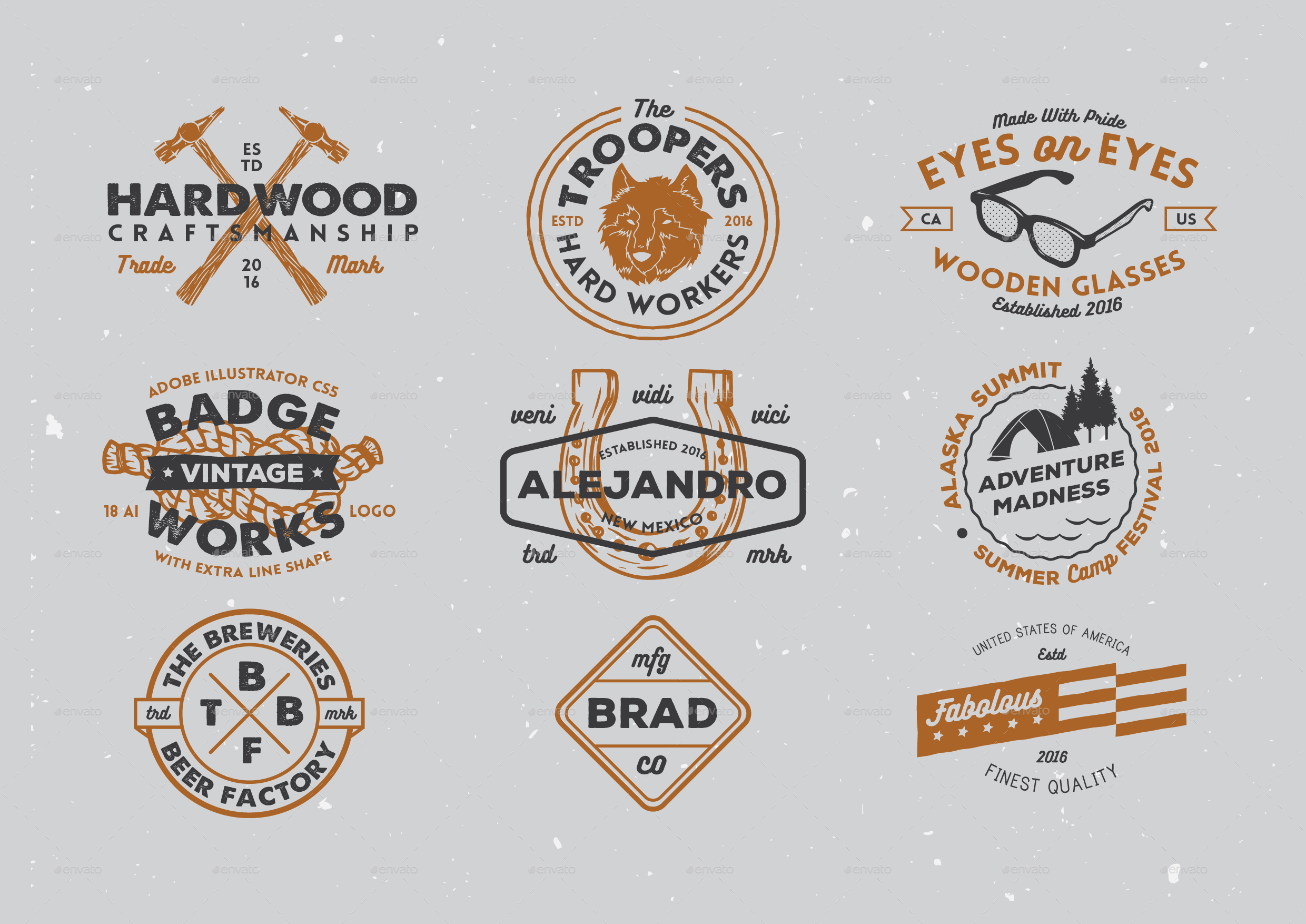 25 Vintage Style Badges and Logos Bundle 25 Premade Logo Bundle