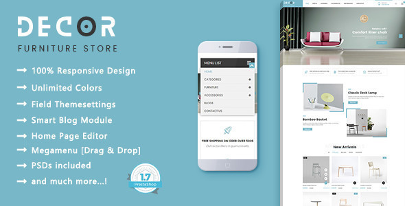Decor - Furniture Responsive Prestashop 1.7 Theme