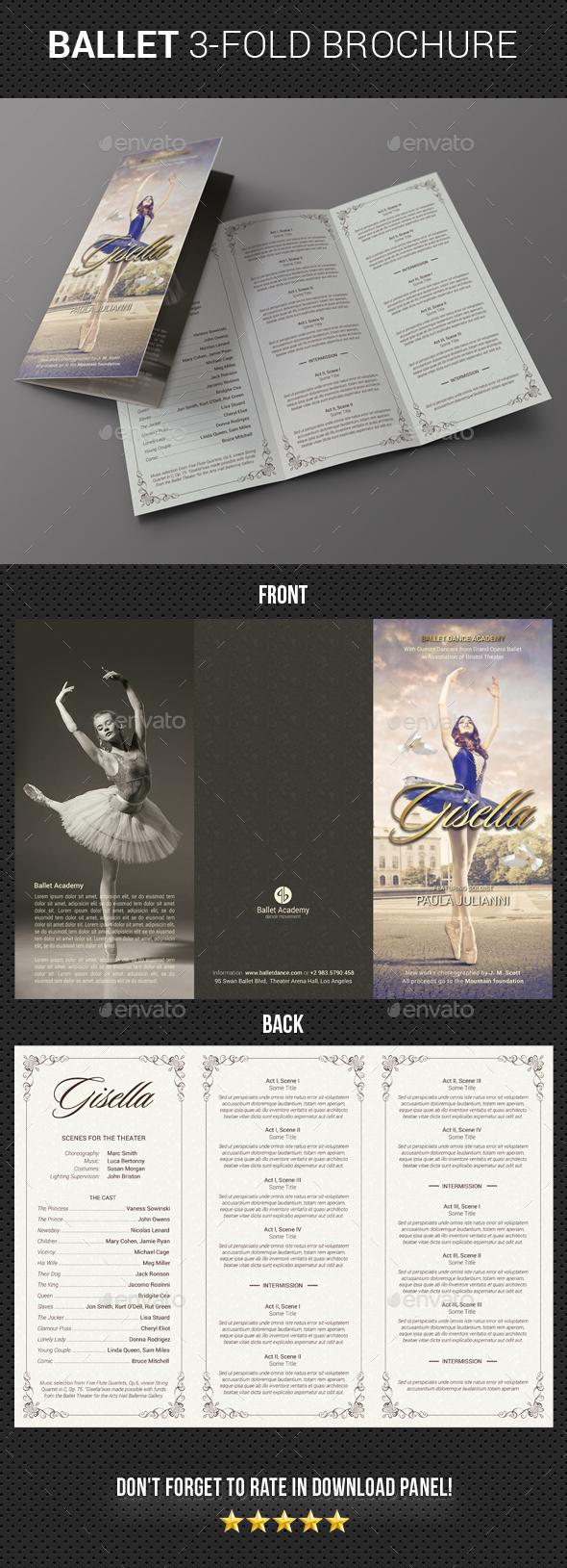Ballet Program 3-Fold Brochure - Brochures Print Templates
