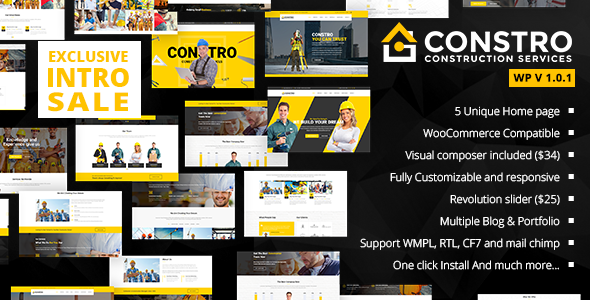 Constro - Construction Business WordPress Theme - Business Corporate