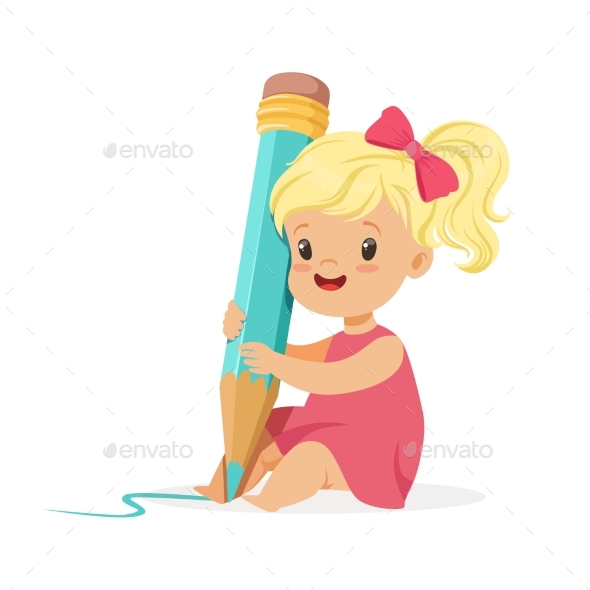 Girl Sitting on the Floor - People Characters