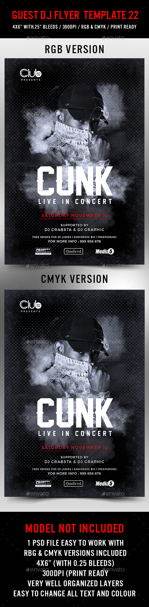 Guest DJ Flyer Template 22 - Concerts Events