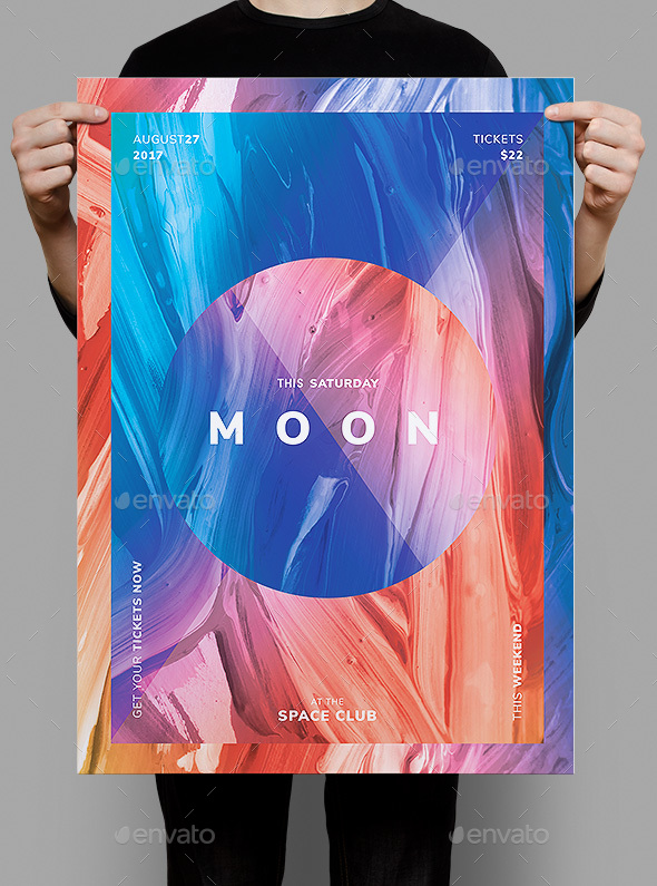 Moon Flyer / Poster Template - Clubs & Parties Events