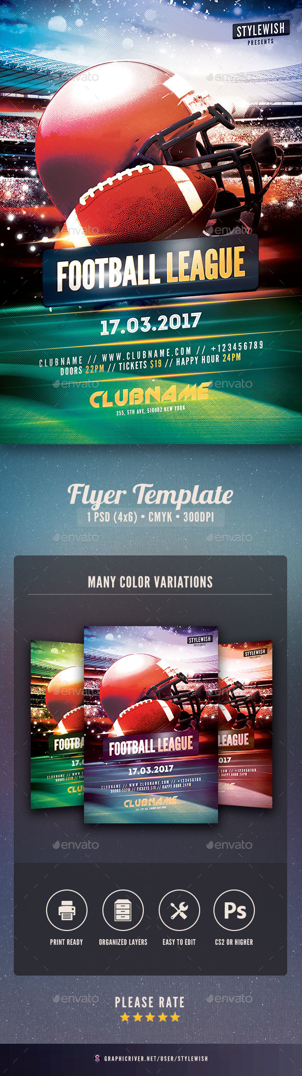 American Football League Flyer - Holidays Events