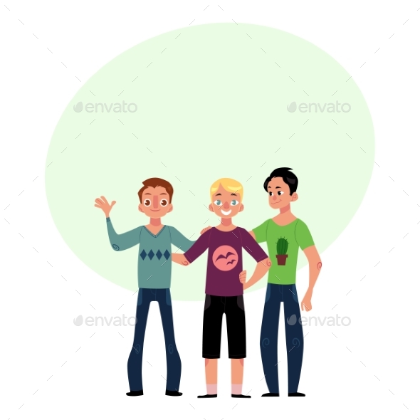 Male Friendship Concept Two Couple of Boys, Men - People Characters