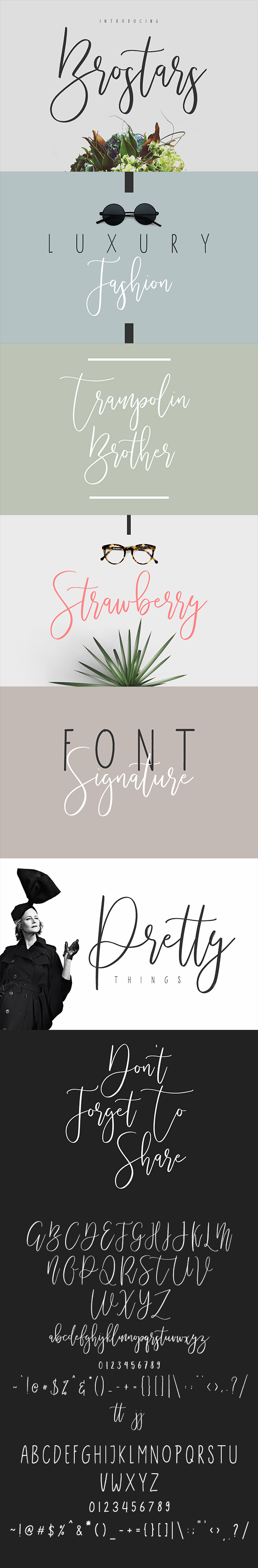 Brostars Typeface - Calligraphy Script