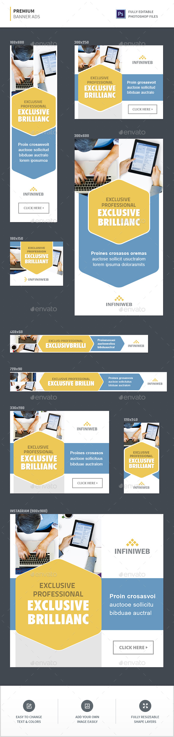 Premium Banner Ads - Banners & Ads Web Elements