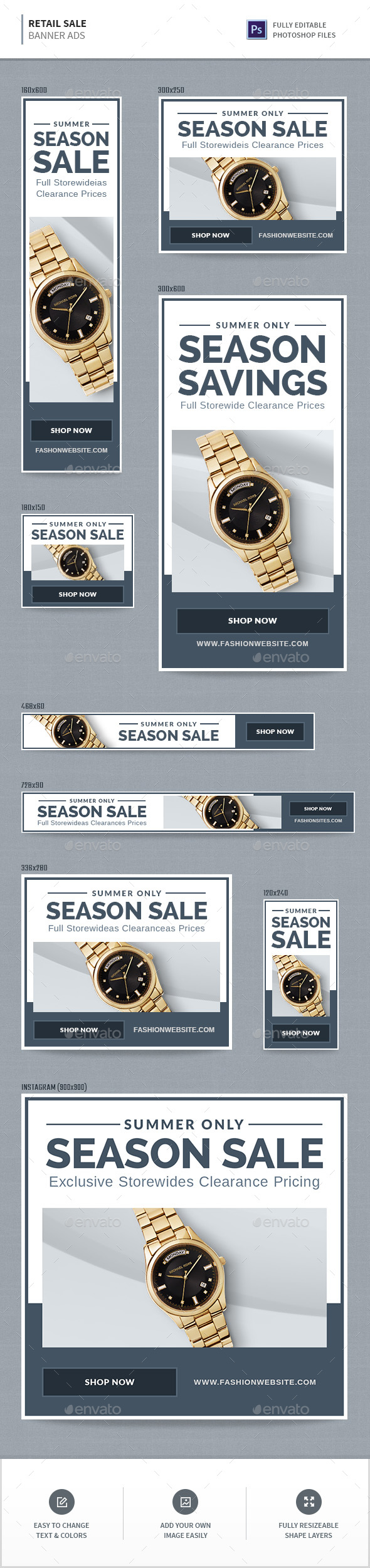 Retail Sale Banners - Banners & Ads Web Elements
