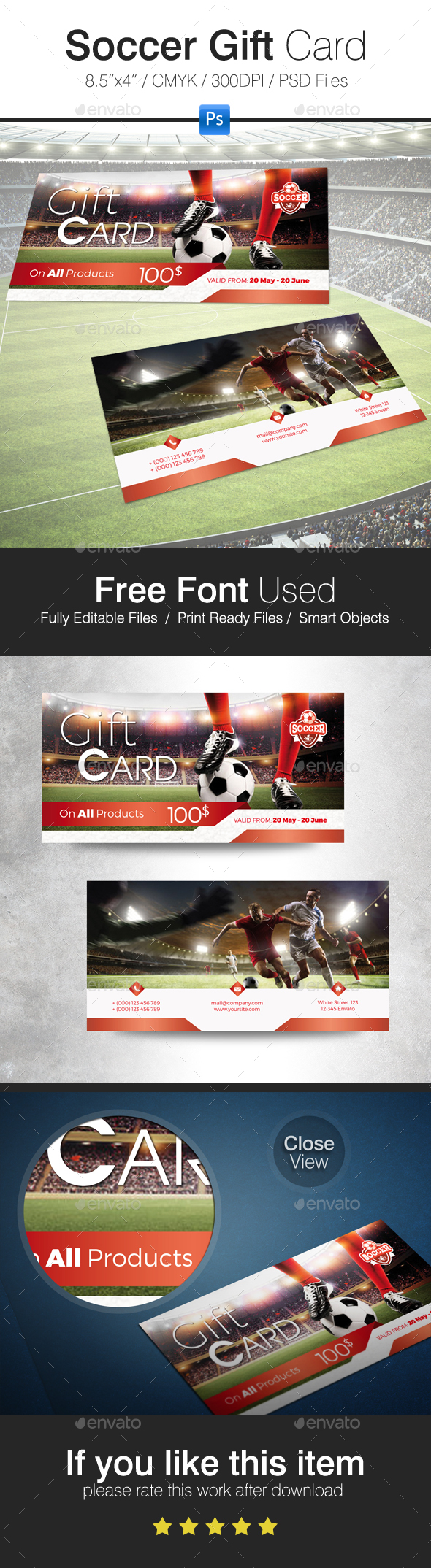 Soccer Gift Card - Cards & Invites Print Templates
