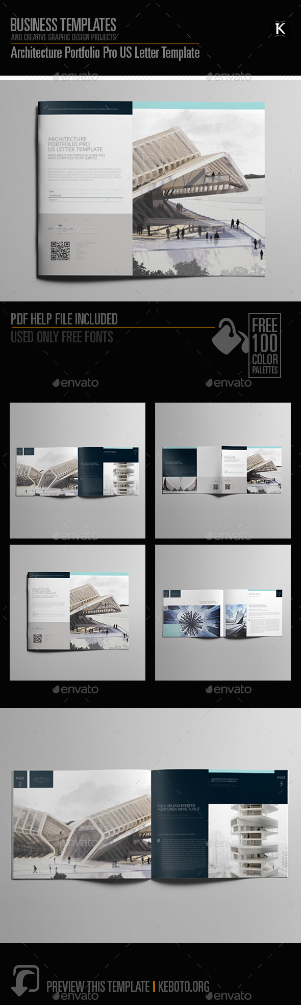 Architecture Portfolio Pro US Letter Template - Portfolio Brochures