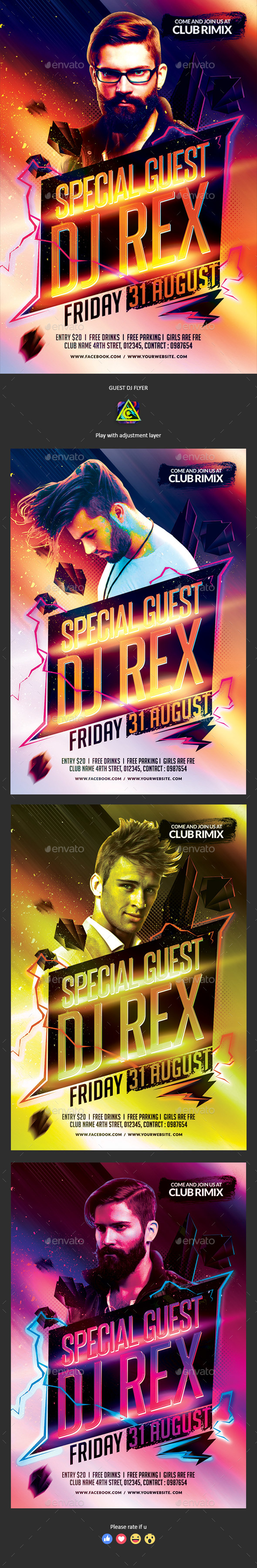 Guest DJ Flyer - Clubs & Parties Events