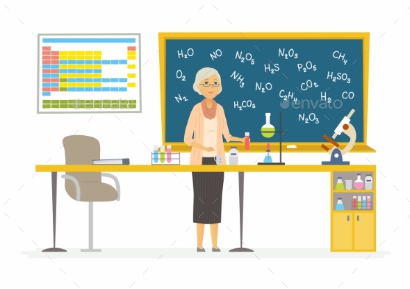 Chemistry Teacher - Modern Cartoon People - People Characters