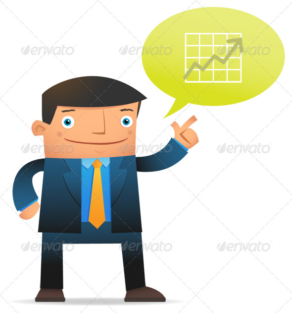 Businessman Talk About Profit - Characters Illustrations