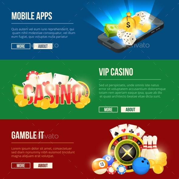 Colorful Icons Set of Different Casino - Objects Vectors