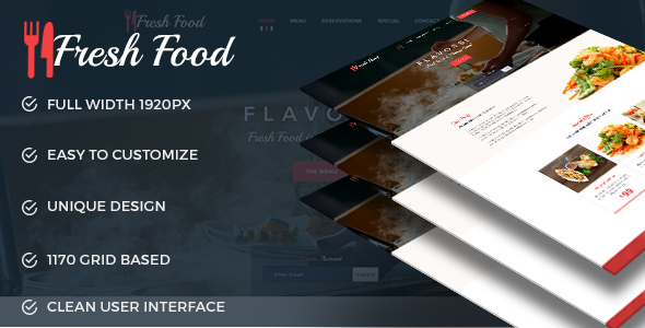 Fresh Food --- Restaurant PSD Template