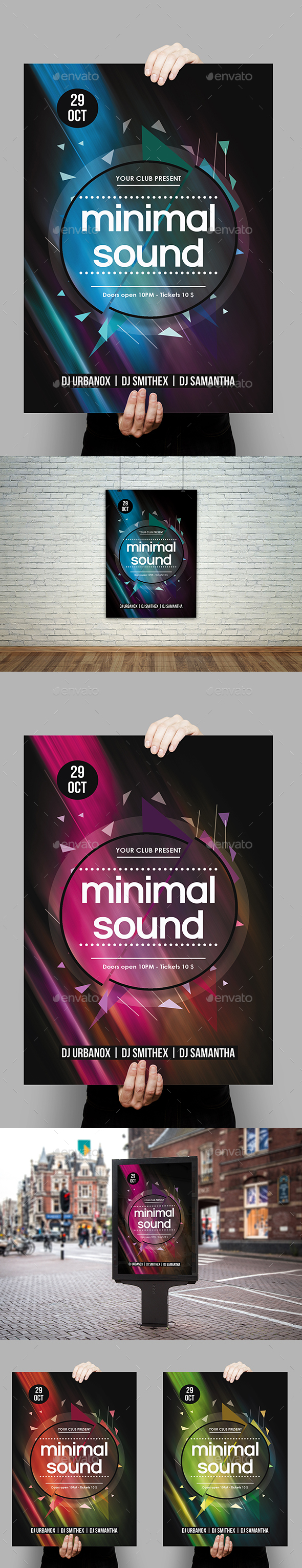 Minimal Sound Party Flyer Template - Clubs & Parties Events