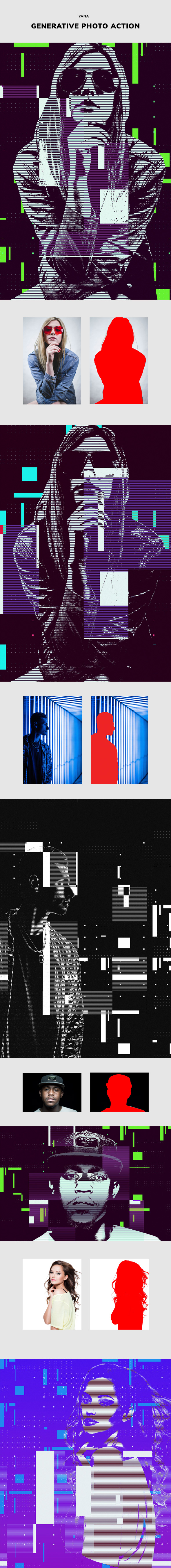 Yana Generative Geometric Action - Photo Effects Actions