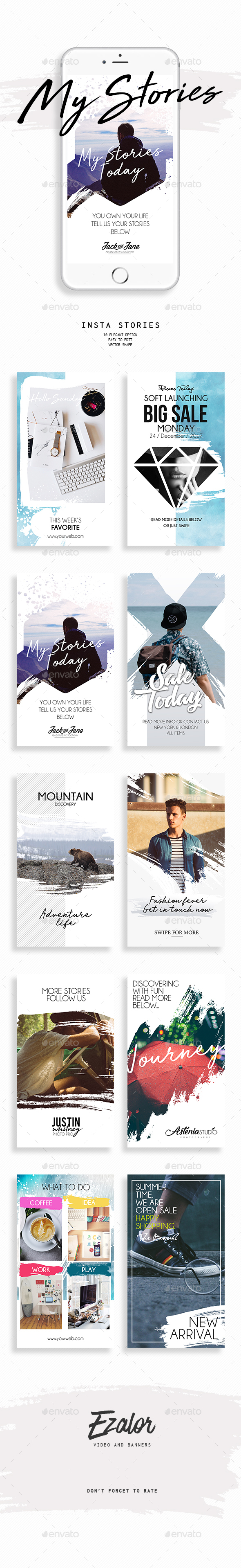 Masks Stories - Social Media Web Elements