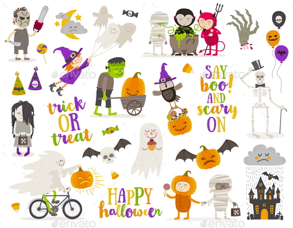 Set of Halloween Symbols and Characters