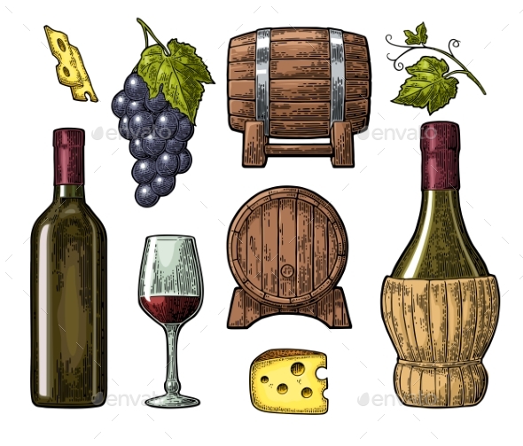 Wine Set - Food Objects