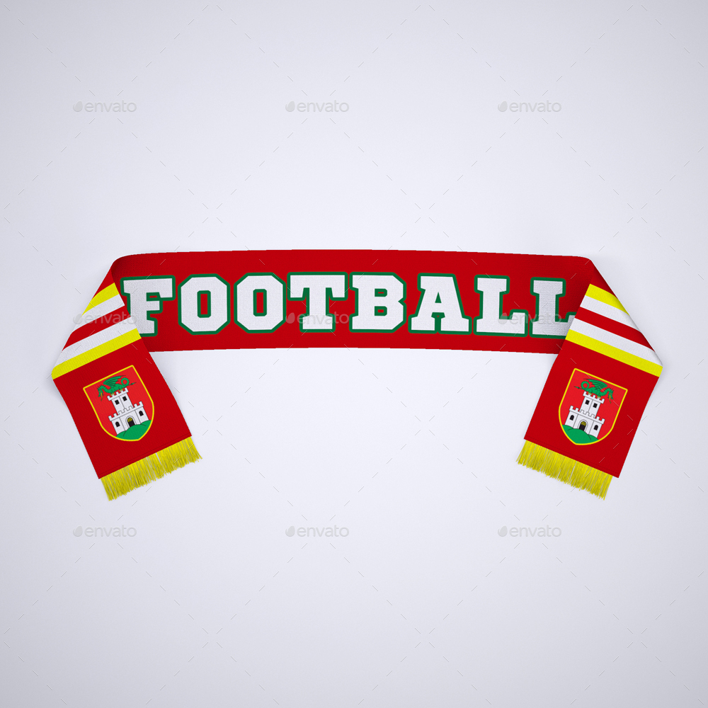 Download Soccer, Football Fan Scarf Mock-Up by Sanchi477 | GraphicRiver