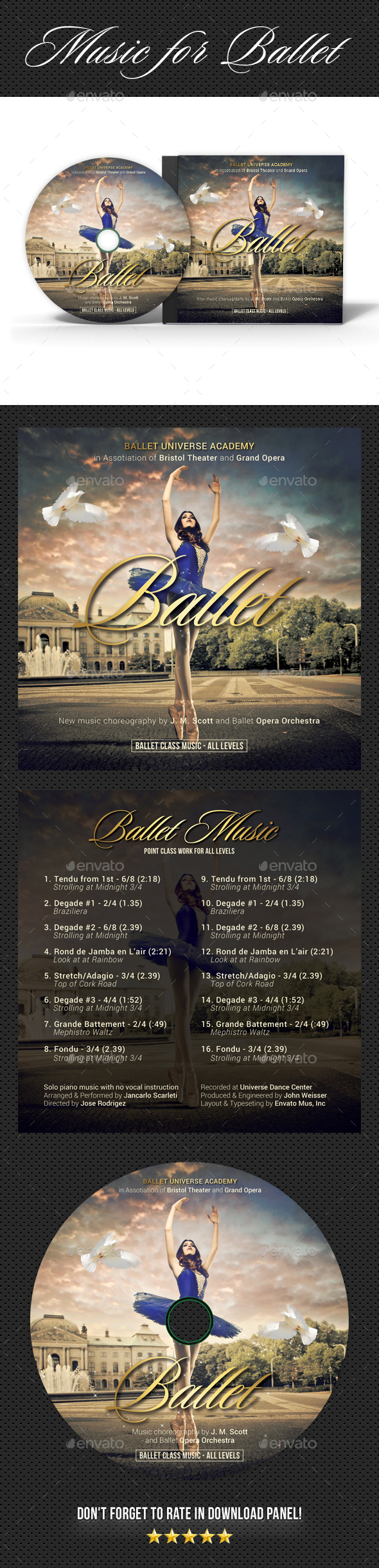 Ballet Class Music CD Cover - CD & DVD Artwork Print Templates