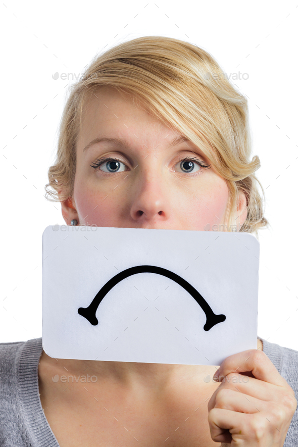 Unhappy Portrait of someone Holding a Sad Mood Board