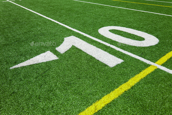 Ten yard line - football - Stock Photo - Images