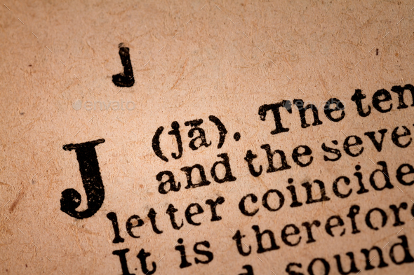 Close-up of a J, the 10th Letter of the Latin Alphabet - Stock Photo - Images