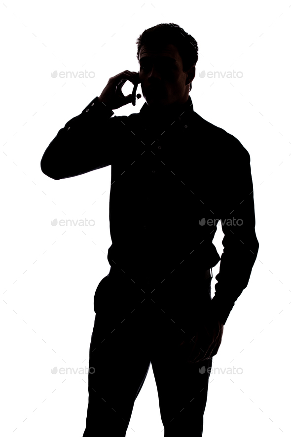 Man talking on cell phone - Stock Photo - Images
