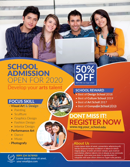 School Admission Flyer by EyestetixStudio | GraphicRiver
