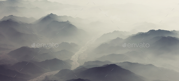Mountains silhouette - Stock Photo - Images