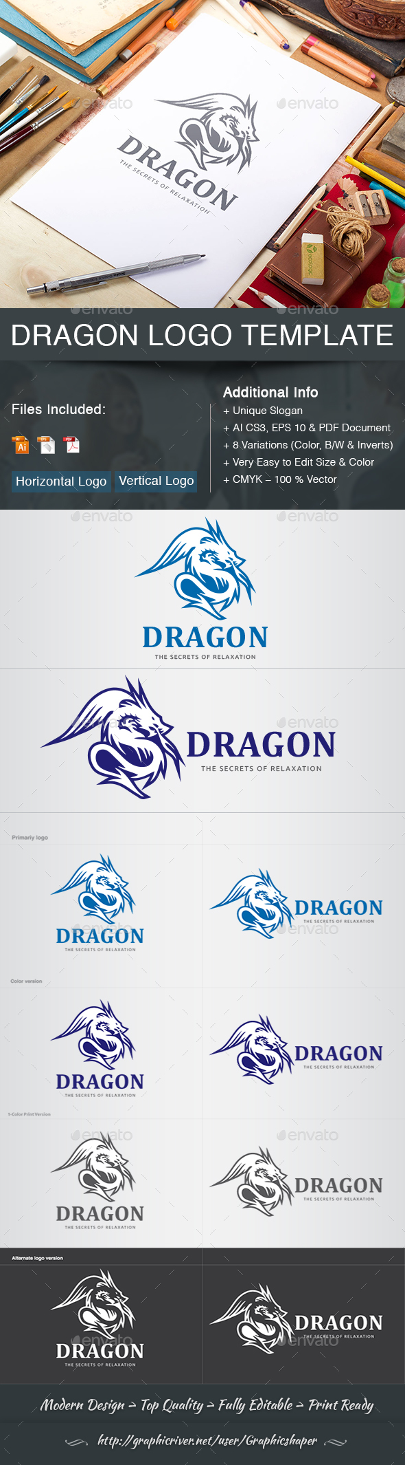 Dragon Logo - Objects Logo Templates