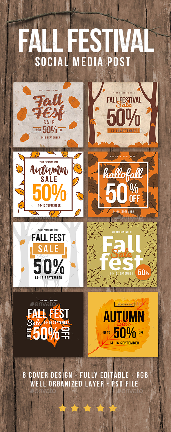 Fall festival sale instagram post - Web Elements