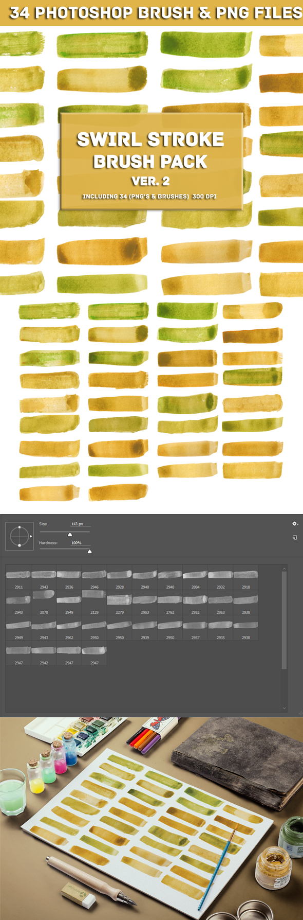 Watercolor Paint Brush Strokes Ver.2 - Miscellaneous Brushes
