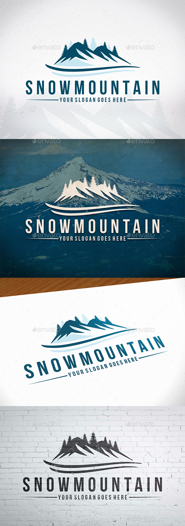 Snow Mountain Logo Template - Nature Logo Templates