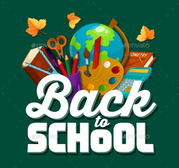 Back To School Vector Chalkboard Poster - Conceptual Vectors