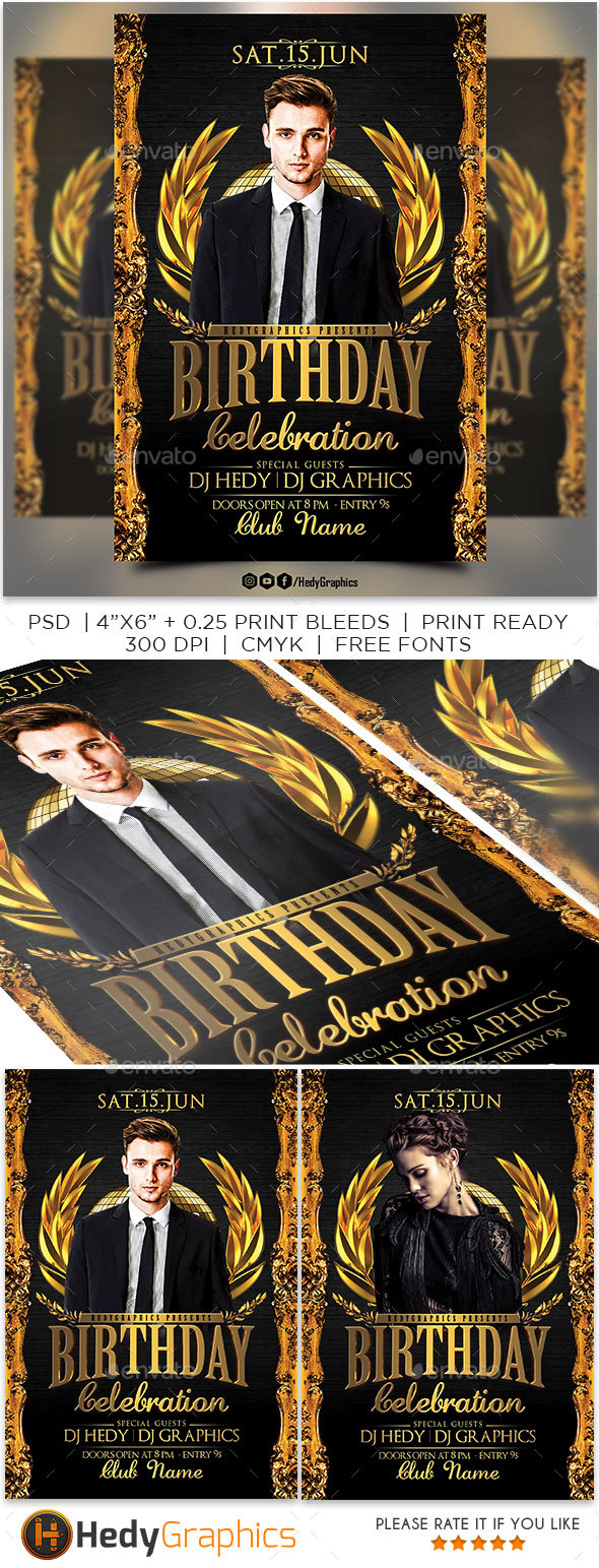 Birthday Celebration Flyer - Clubs & Parties Events