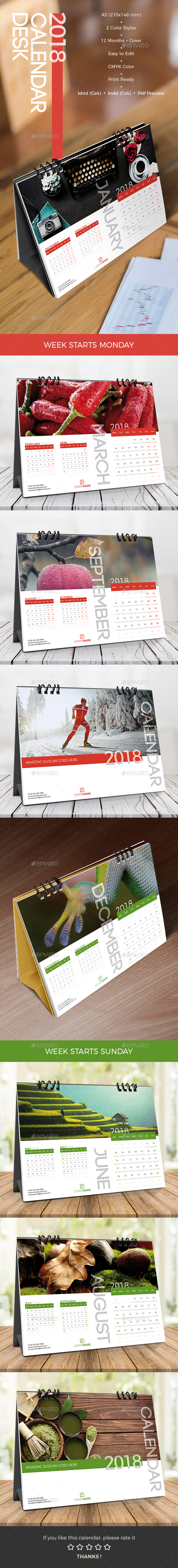 Desk Calendar 2018 - Calendars Stationery
