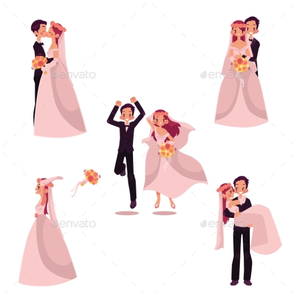 Happy Wedding Couple Set - Weddings Seasons/Holidays