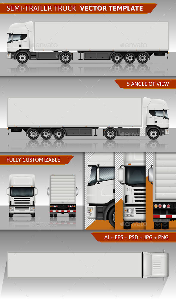 Semi-Trailer Truck - Man-made Objects Objects