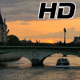 Seine River in Paris at Sunset Orange Sun - VideoHive Item for Sale