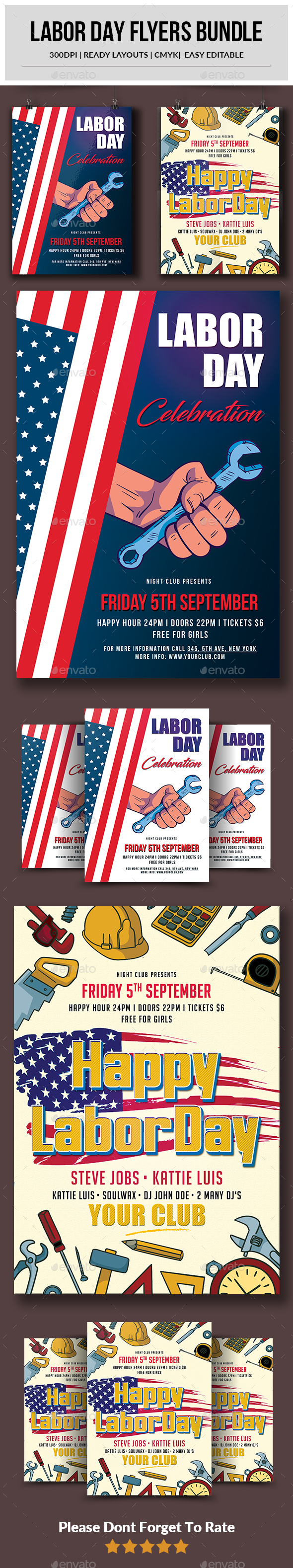 Labor Day Flyers Bundle - Events Flyers