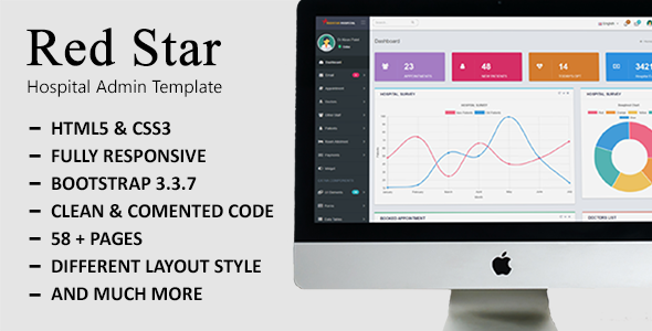 RedStar Hospital - Bootstrap Admin Template