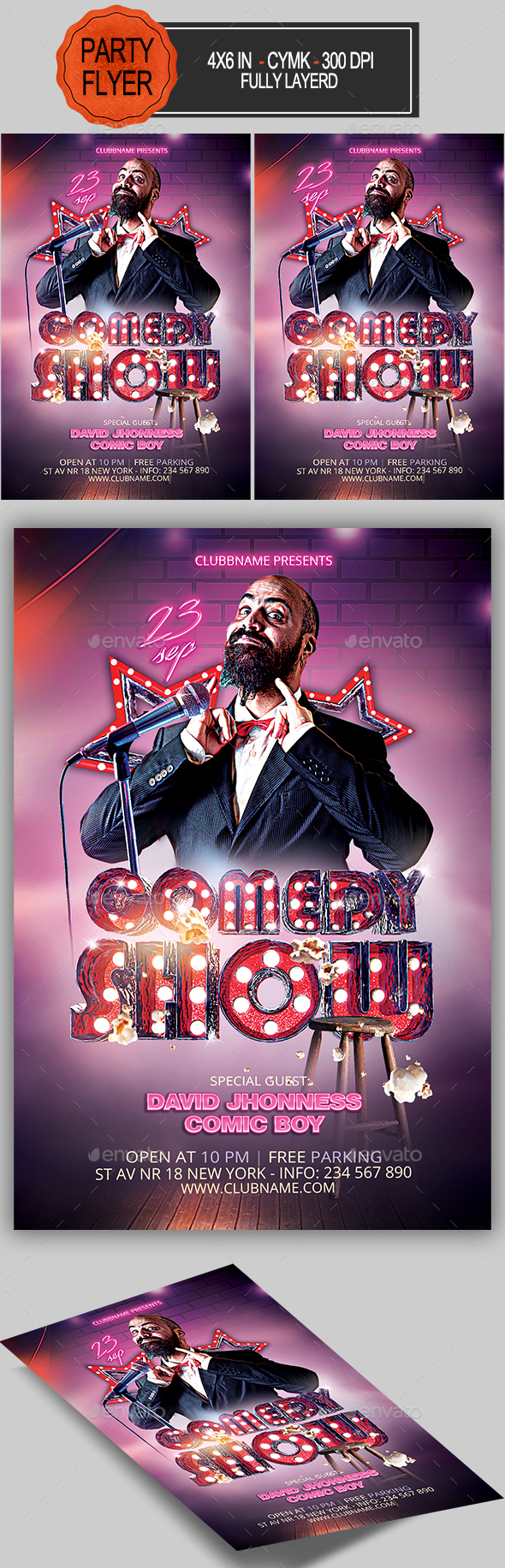 Comedy Show Flyer - Clubs & Parties Events