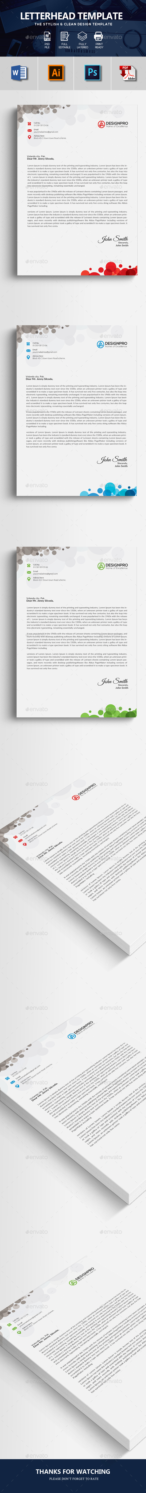 Letterhead Template - Stationery Print Templates
